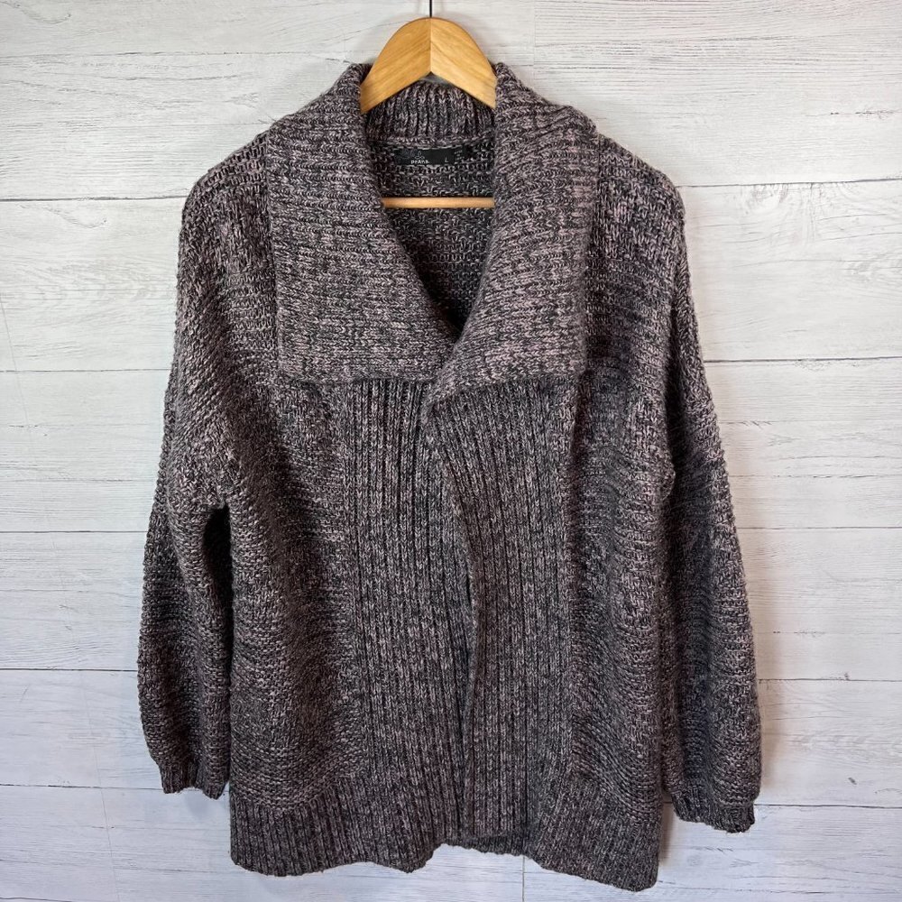 Prana Duster Cardigan Womens Size Large Magnet Grey Sukie Longline Alpaca & Wool